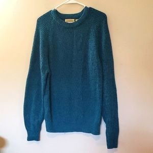 St Johns Bay Mens Sweater Size L 42/44 Blue Long Sleeve Crew Neck Knit Pullover